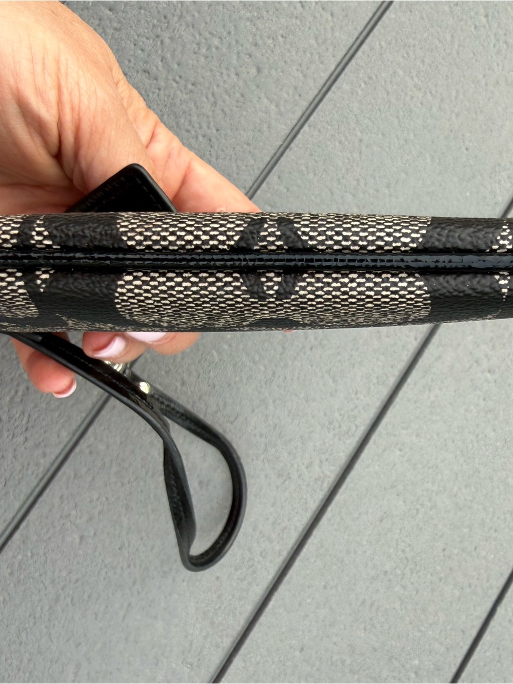 Coach Black & Gray Signature Canvas Wristlet - Picture 4 of 7